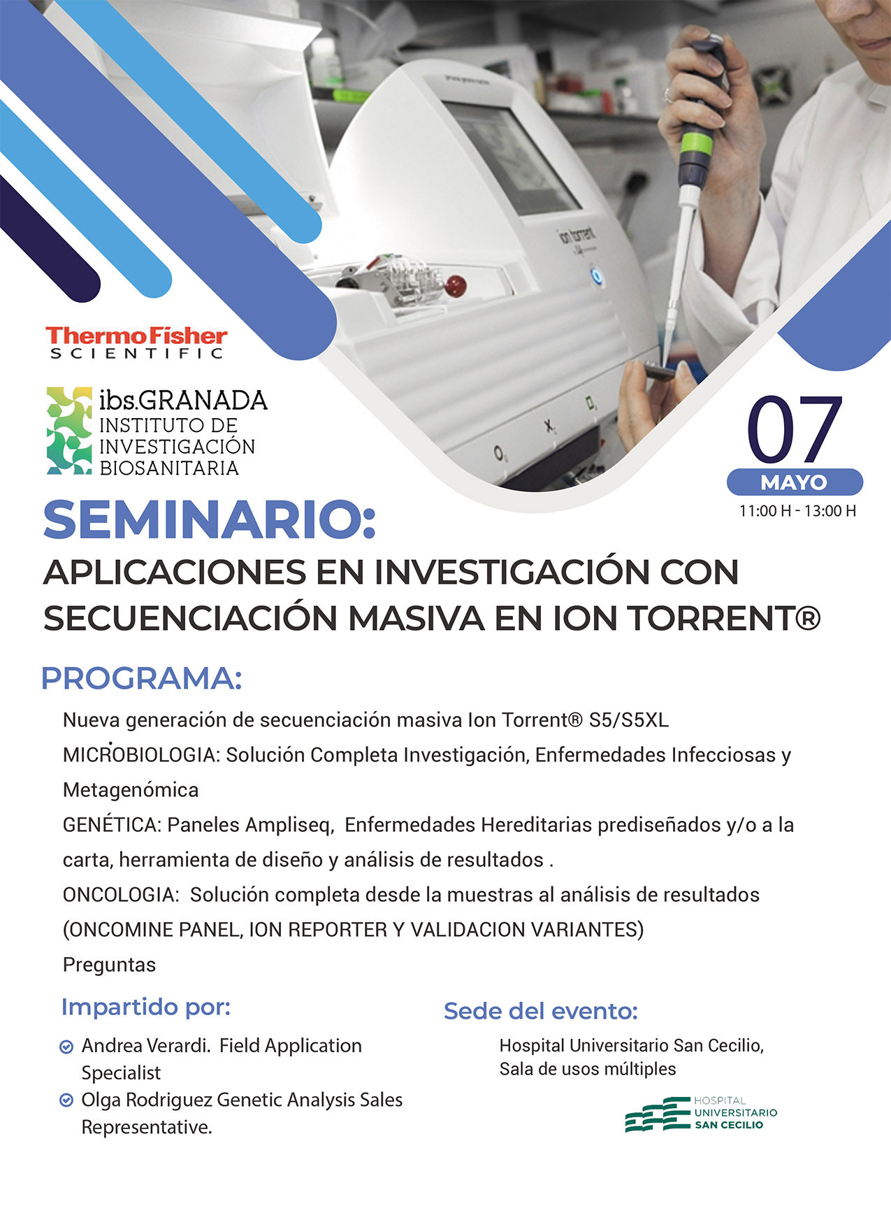 SEMINARIO: Aplicaciones en investigación con Secuenciación masiva en Ion Torrent®